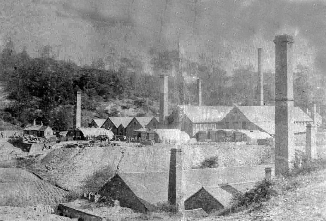 Milburgh Tile Works, Calcutts Road, Jackfield, with Exley’s Tileries in the foreground