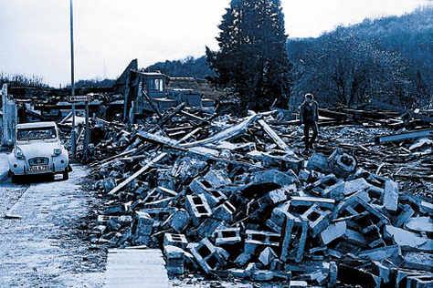 Demolition on Waterloo Street — rubble, plant and cleared ground